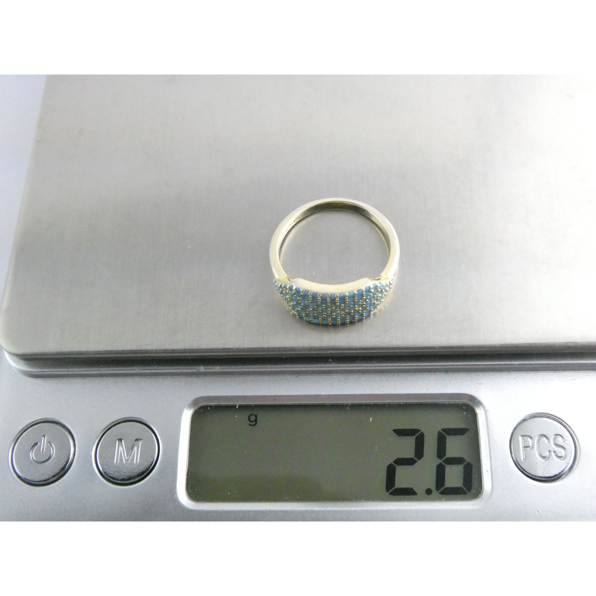 Native Gem Sterling Silver Turquoise Array Ring 925 Size 6 Weighs 2.6g