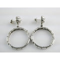 John Hardy Kali Sterling Silver Pebble Design Drop Hoop Earrings 20g 52mm Length