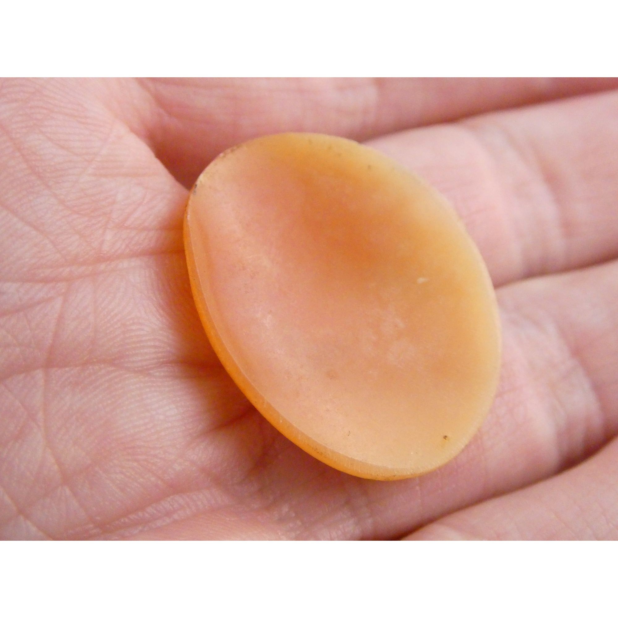 Vintage Loose Carved Carnelian Shell Cameo Woman Facing Right 29mm x 22mm 3.3g