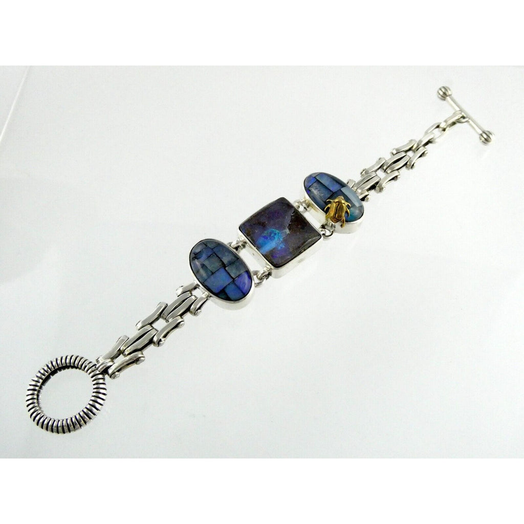 Stephen Dweck One of a Kind Sterling Silver Opal Bracelet 9898 30 6.75 Inch 925
