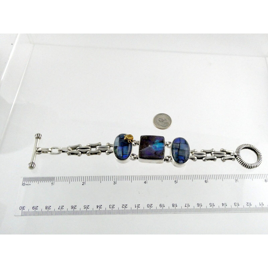 Stephen Dweck One of a Kind Sterling Silver Opal Bracelet 9898 30 6.75 Inch 925
