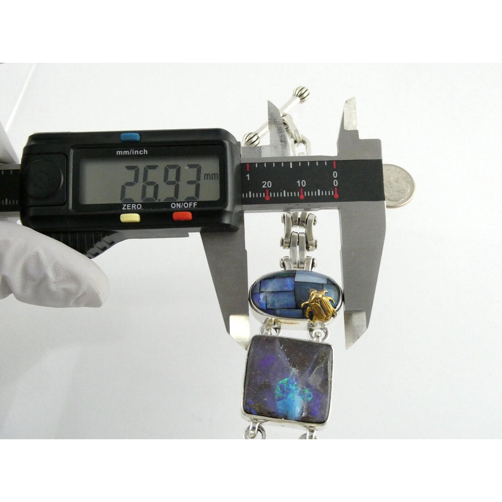 Stephen Dweck One of a Kind Sterling Silver Opal Bracelet 9898 30 6.75 Inch 925