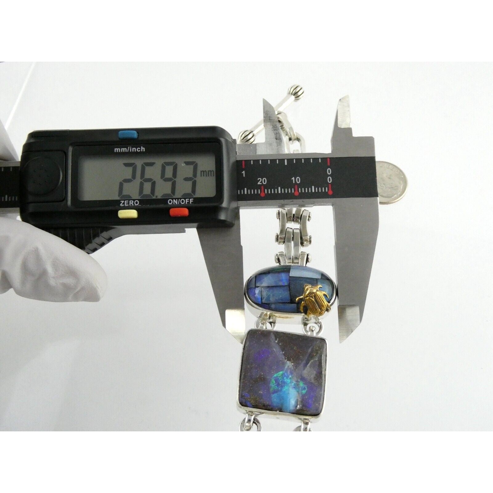 Stephen Dweck One of a Kind Sterling Silver Opal Bracelet 9898 30 6.75 Inch 925
