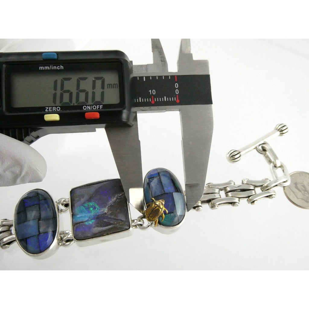 Stephen Dweck One of a Kind Sterling Silver Opal Bracelet 9898 30 6.75 Inch 925