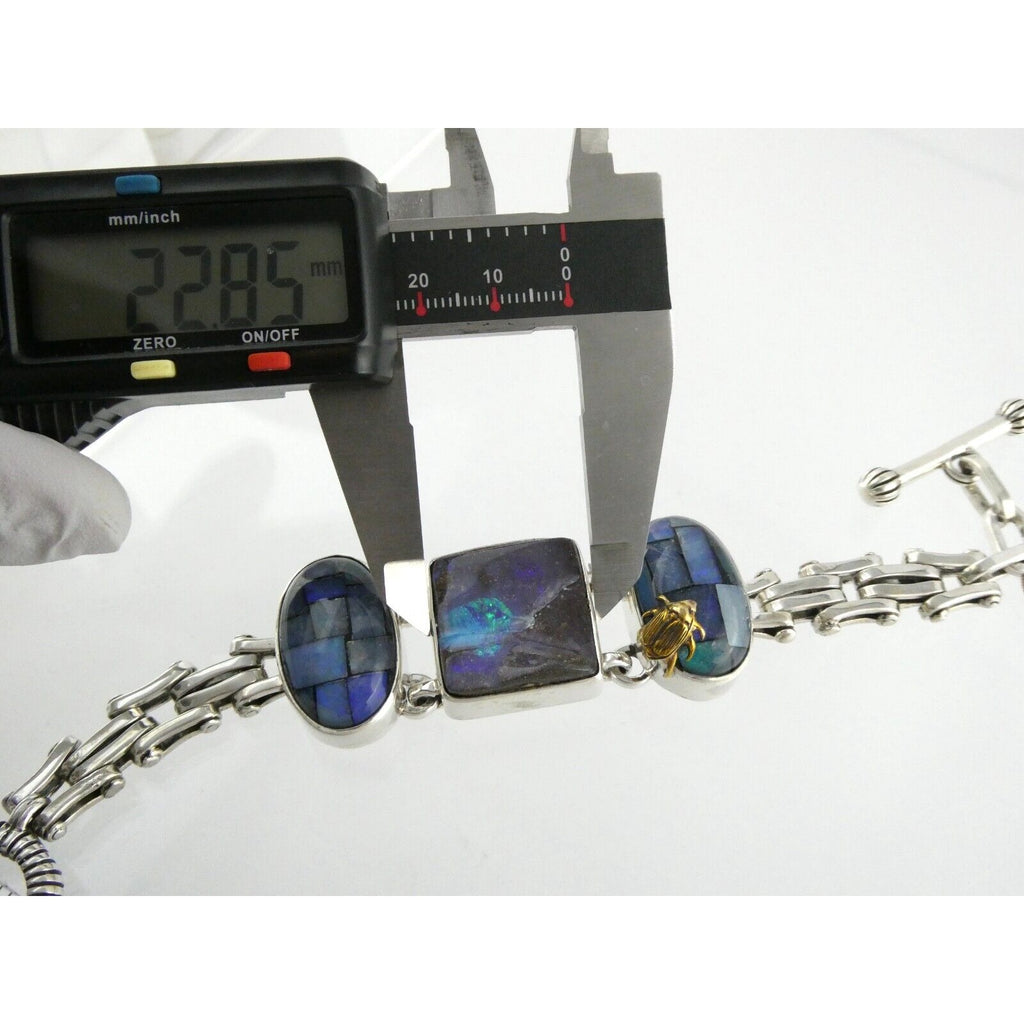 Stephen Dweck One of a Kind Sterling Silver Opal Bracelet 9898 30 6.75 Inch 925