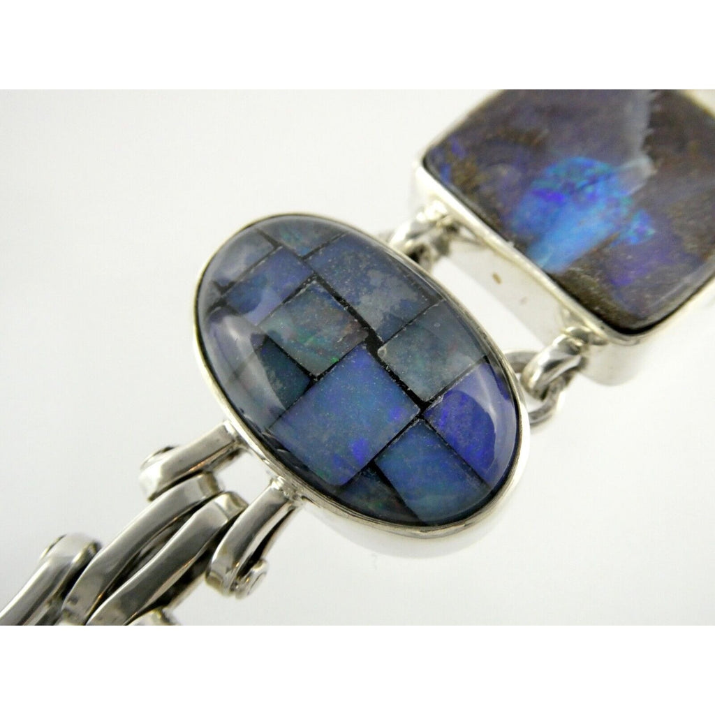 Stephen Dweck One of a Kind Sterling Silver Opal Bracelet 9898 30 6.75 Inch 925