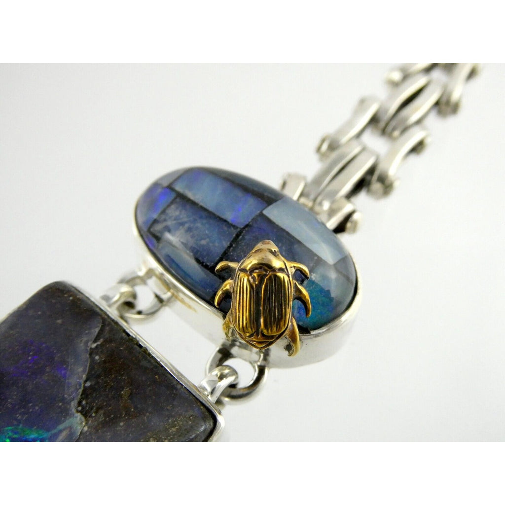 Stephen Dweck One of a Kind Sterling Silver Opal Bracelet 9898 30 6.75 Inch 925