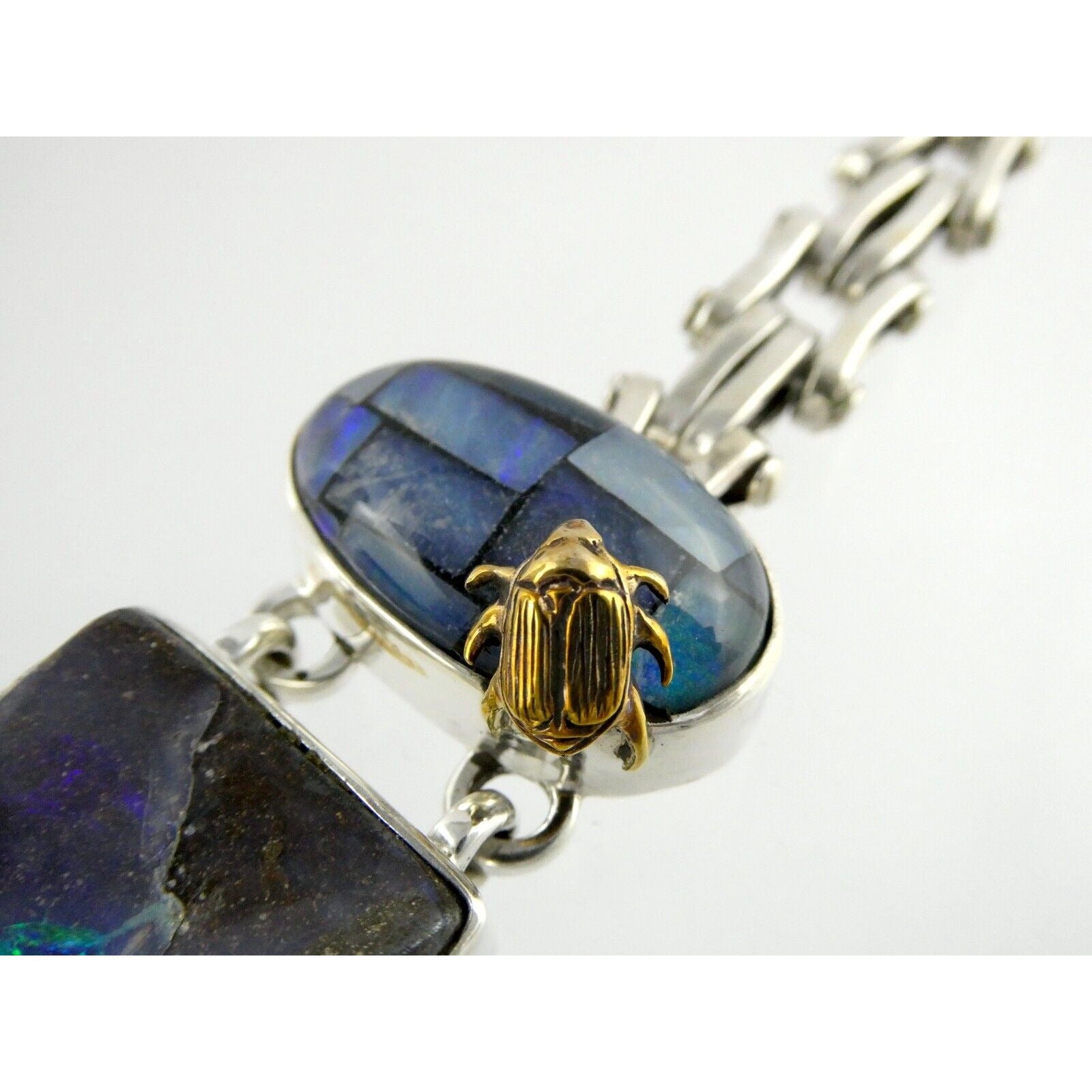 Stephen Dweck One of a Kind Sterling Silver Opal Bracelet 9898 30 6.75 Inch 925