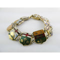 Vintage Canadian Provinces Enamel Crests Bracelet 7.5 Inches Canada Souvenir
