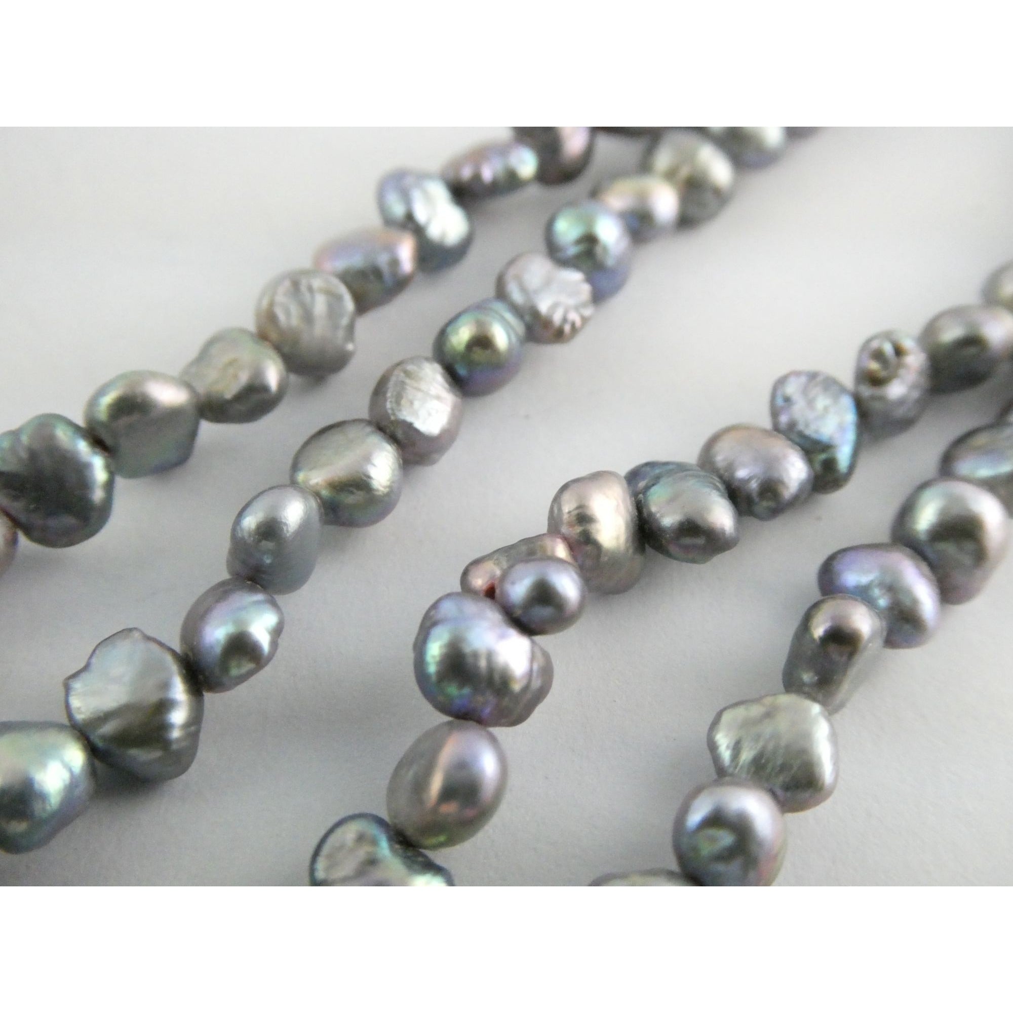 Sterling Silver Cultured Pearl Strand Roman Glass Pendant Necklace 19g 18 Inches