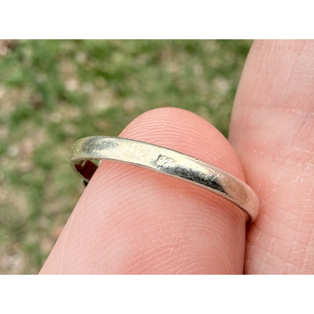 Vintage Polish Sterling Silver Amber Cabochon Ring 925 Size 7.5 Weighs 4.2g 20mm