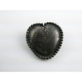 Vintage Sterling Silver Hollow Puffy Heart Pin 4.3g 21mm Length Beaded Edge