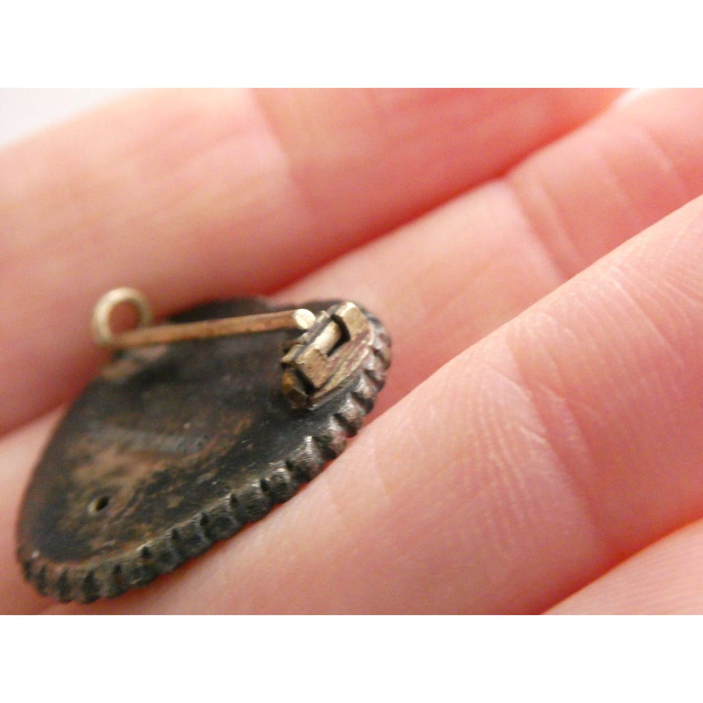 Vintage Sterling Silver Hollow Puffy Heart Pin 4.3g 21mm Length Beaded Edge