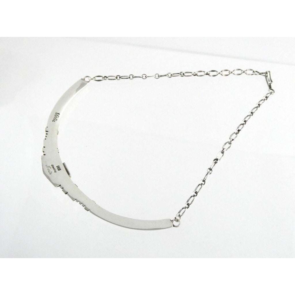 Nusie Belon NA Navajo Sterling Silver 14k Yellow Gold Black Onyx Necklace 925
