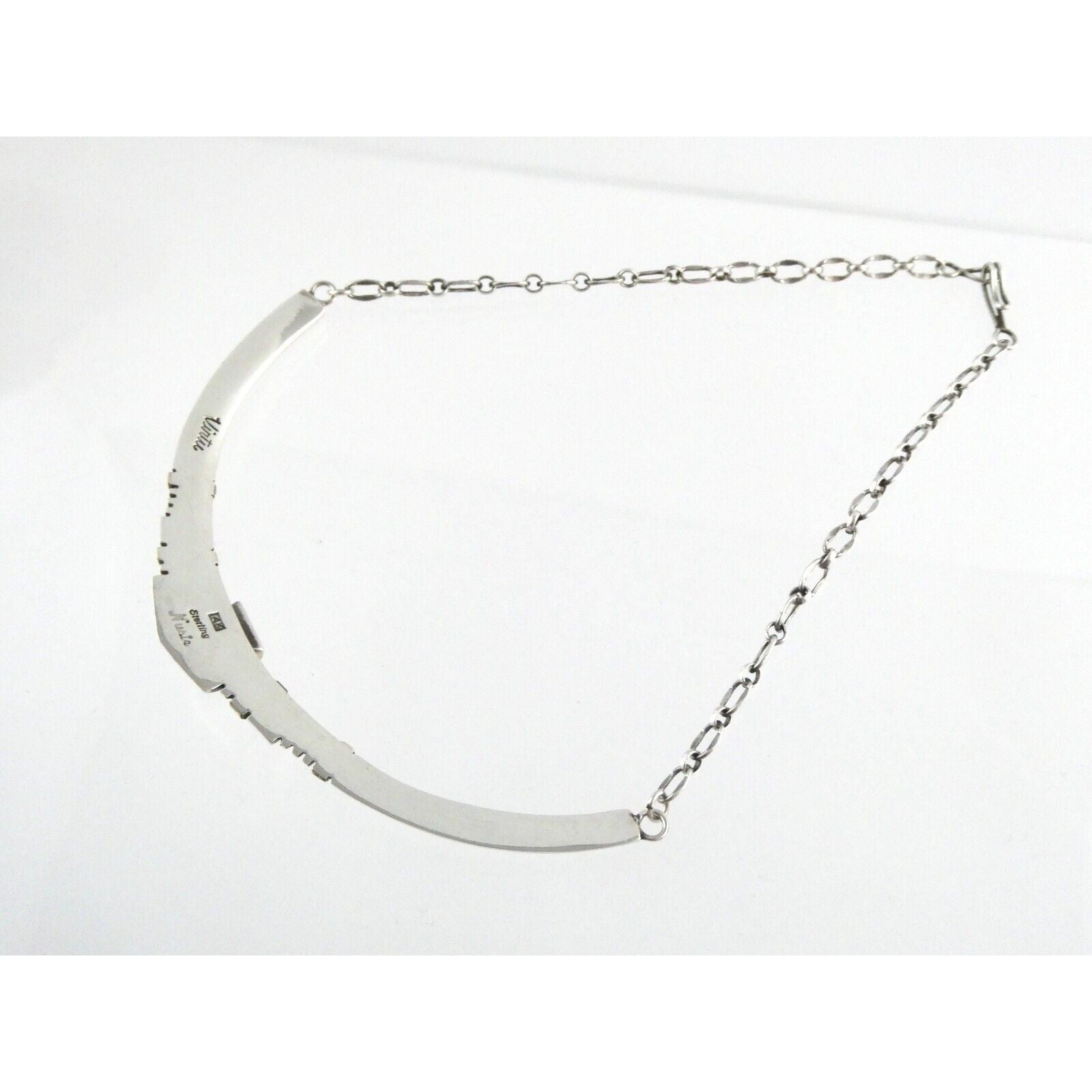 Nusie Belon NA Navajo Sterling Silver 14k Yellow Gold Black Onyx Necklace 925