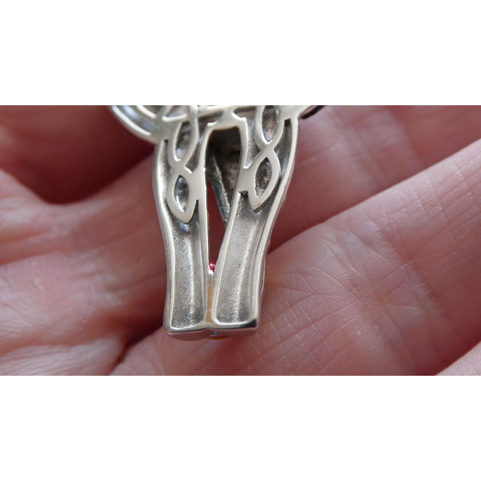 FZN Designer Sterling Silver Enamel Colorful Elephant Pendant 7.1g 37mm Length
