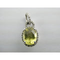 Prima New York 14k White Gold Natural Diamond Halo Citrine Pendant 1.4g .75 Inch