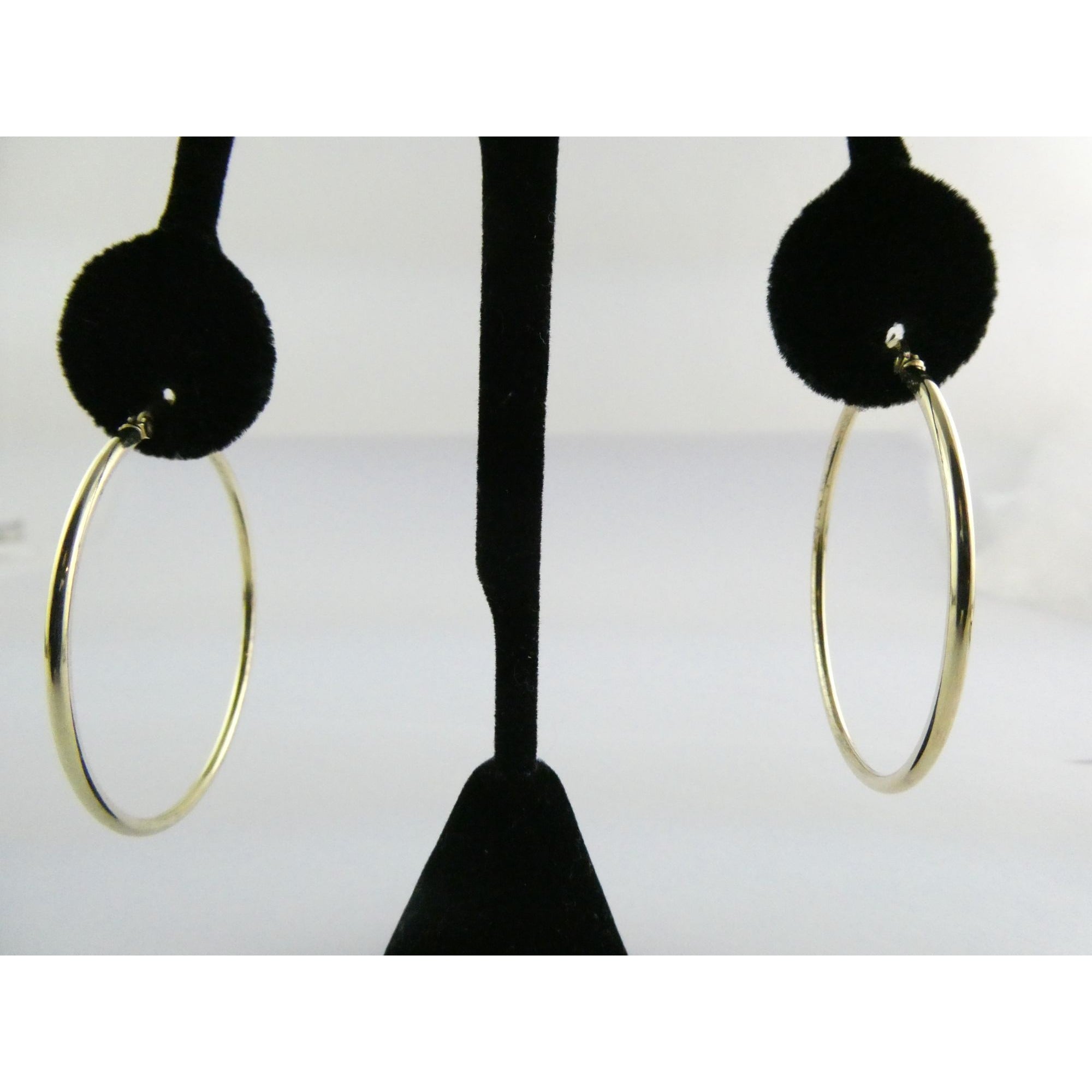 Gilt Sterling Silver Hoop Earrings 925 4.4g 44mm Diameter