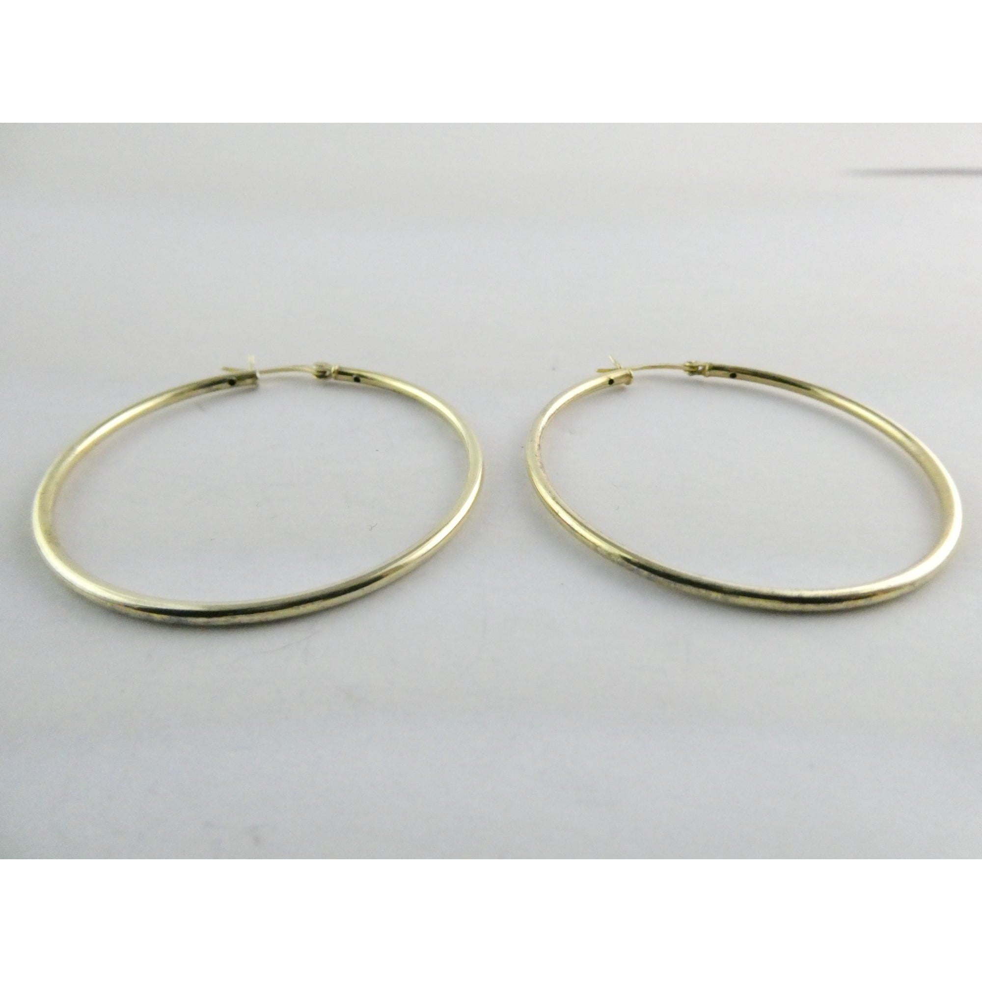 Gilt Sterling Silver Hoop Earrings 925 4.4g 44mm Diameter