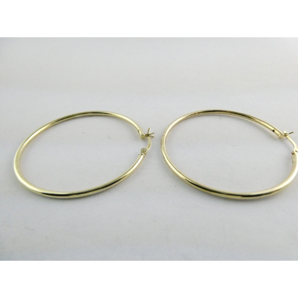 Gilt Sterling Silver Hoop Earrings 925 4.4g 44mm Diameter