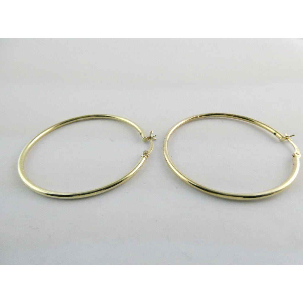 Gilt Sterling Silver Hoop Earrings 925 4.4g 44mm Diameter