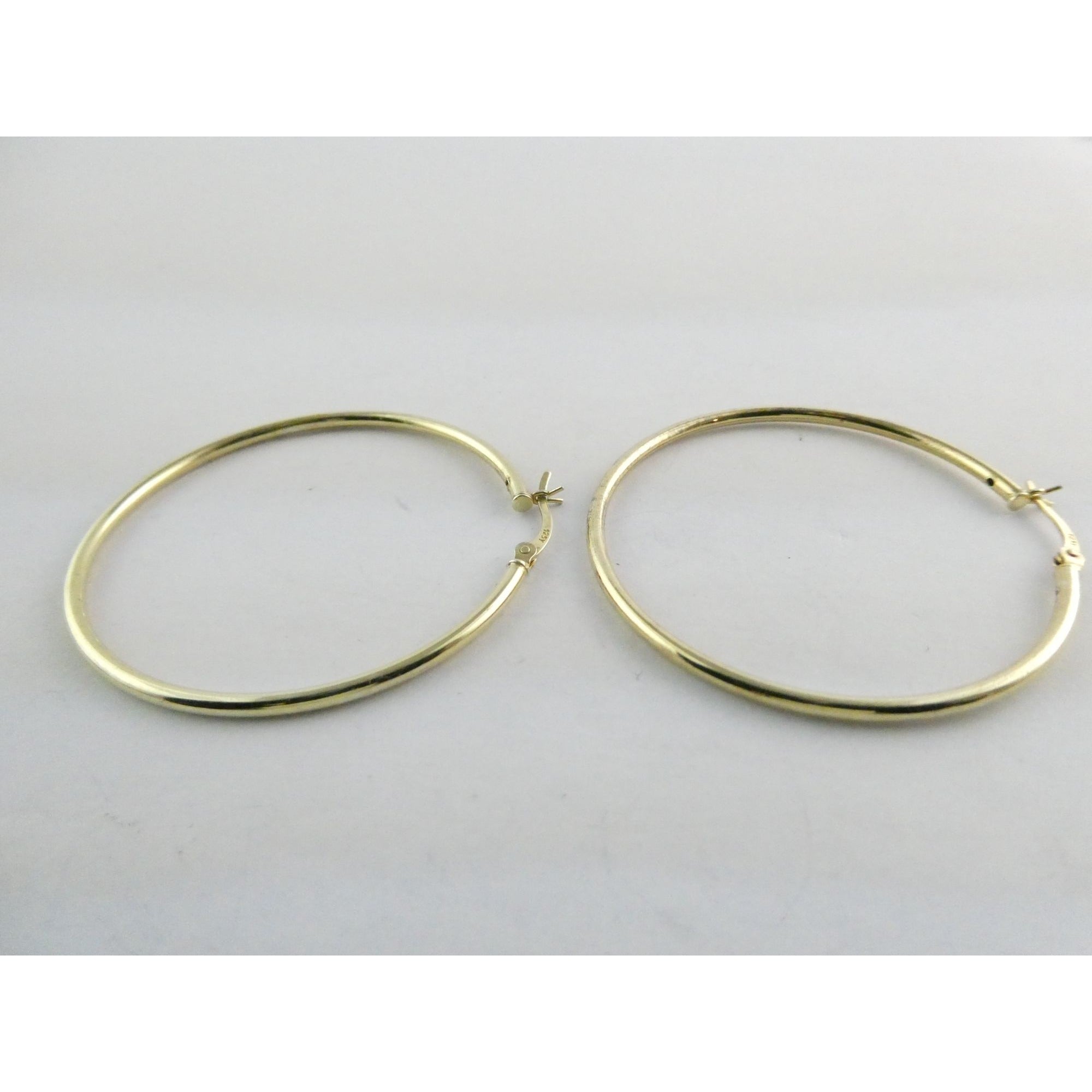 Gilt Sterling Silver Hoop Earrings 925 4.4g 44mm Diameter