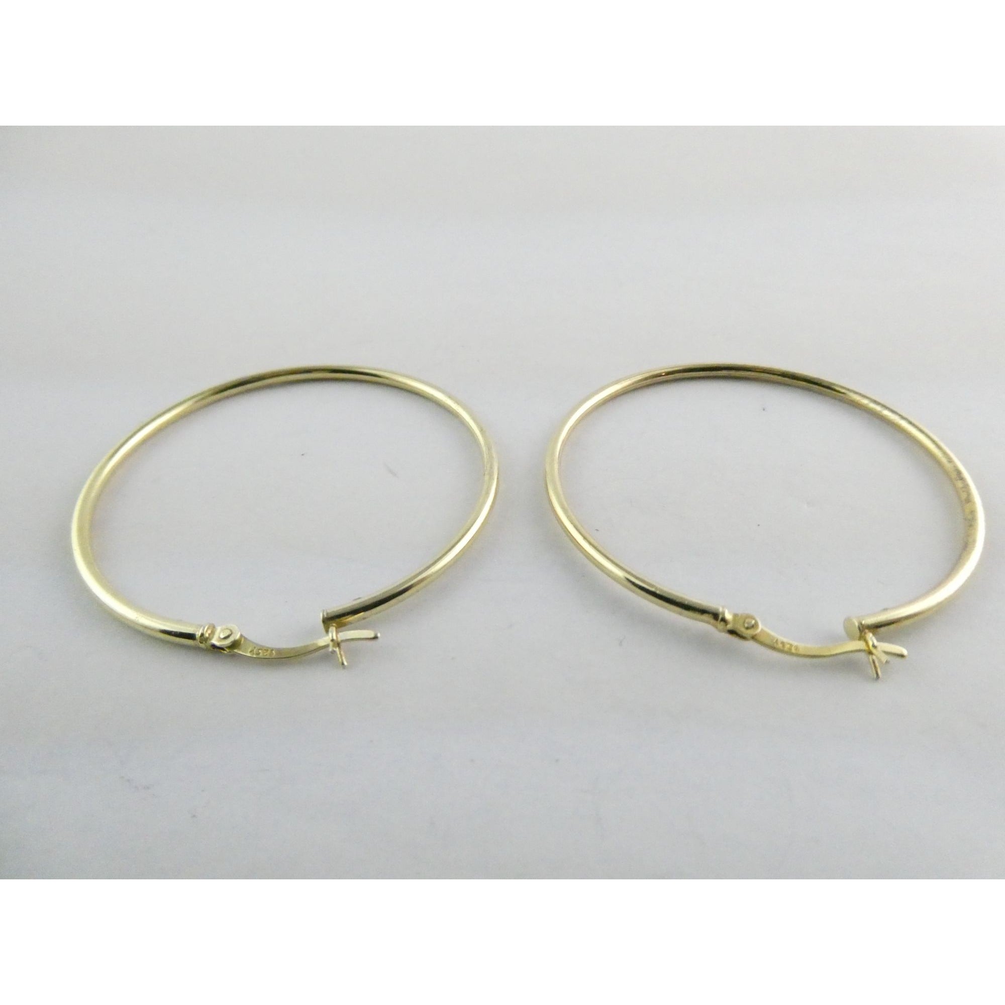 Gilt Sterling Silver Hoop Earrings 925 4.4g 44mm Diameter