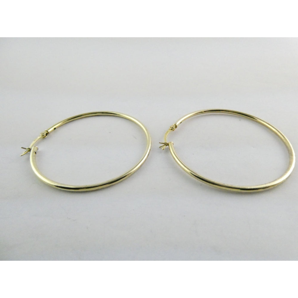 Gilt Sterling Silver Hoop Earrings 925 4.4g 44mm Diameter