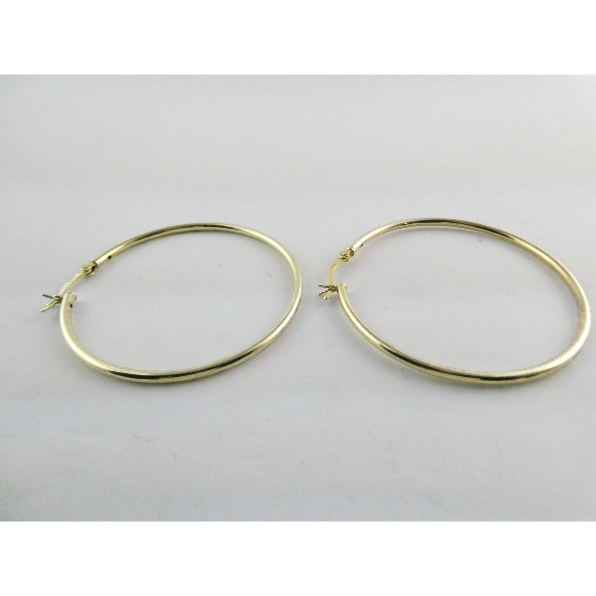 Gilt Sterling Silver Hoop Earrings 925 4.4g 44mm Diameter