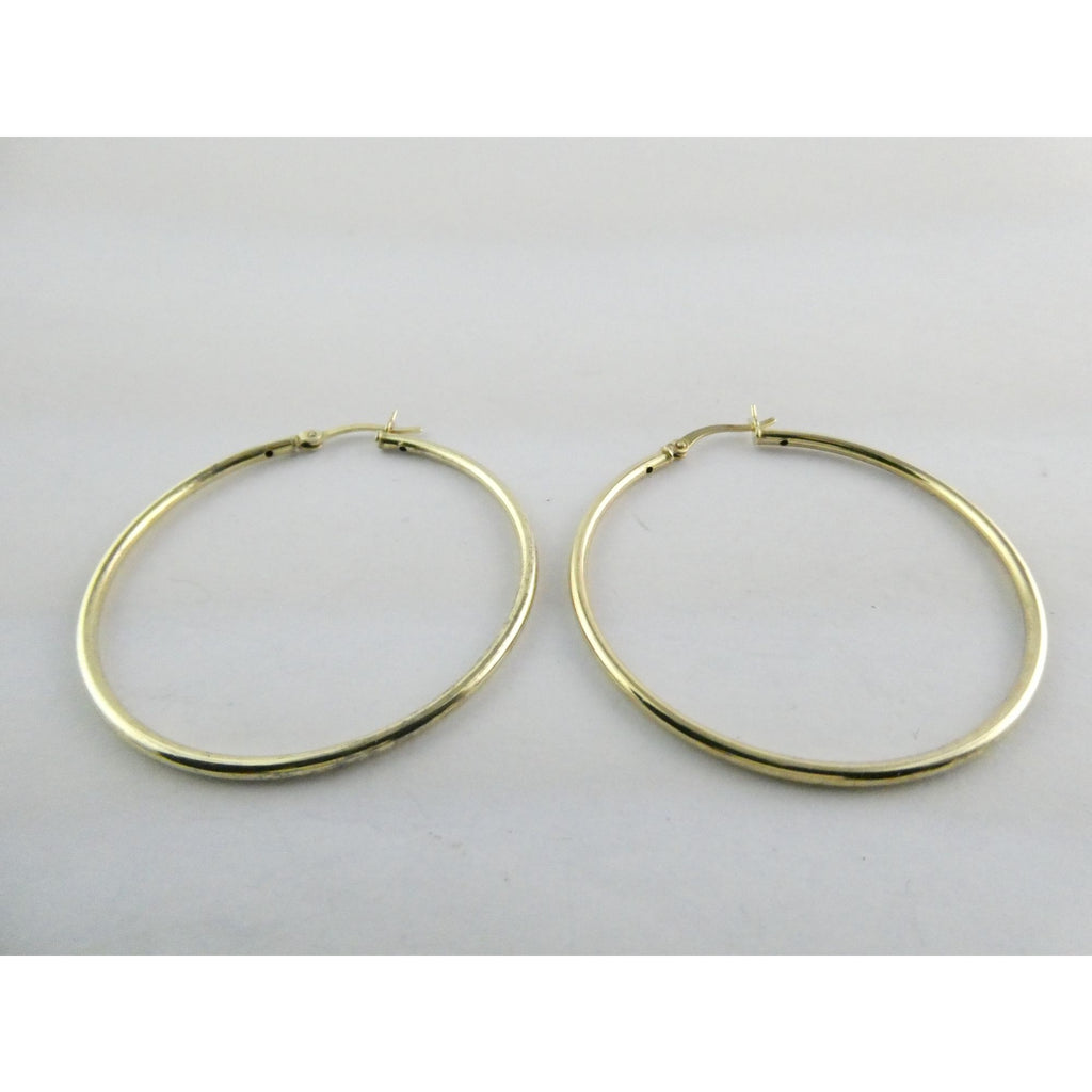 Gilt Sterling Silver Hoop Earrings 925 4.4g 44mm Diameter