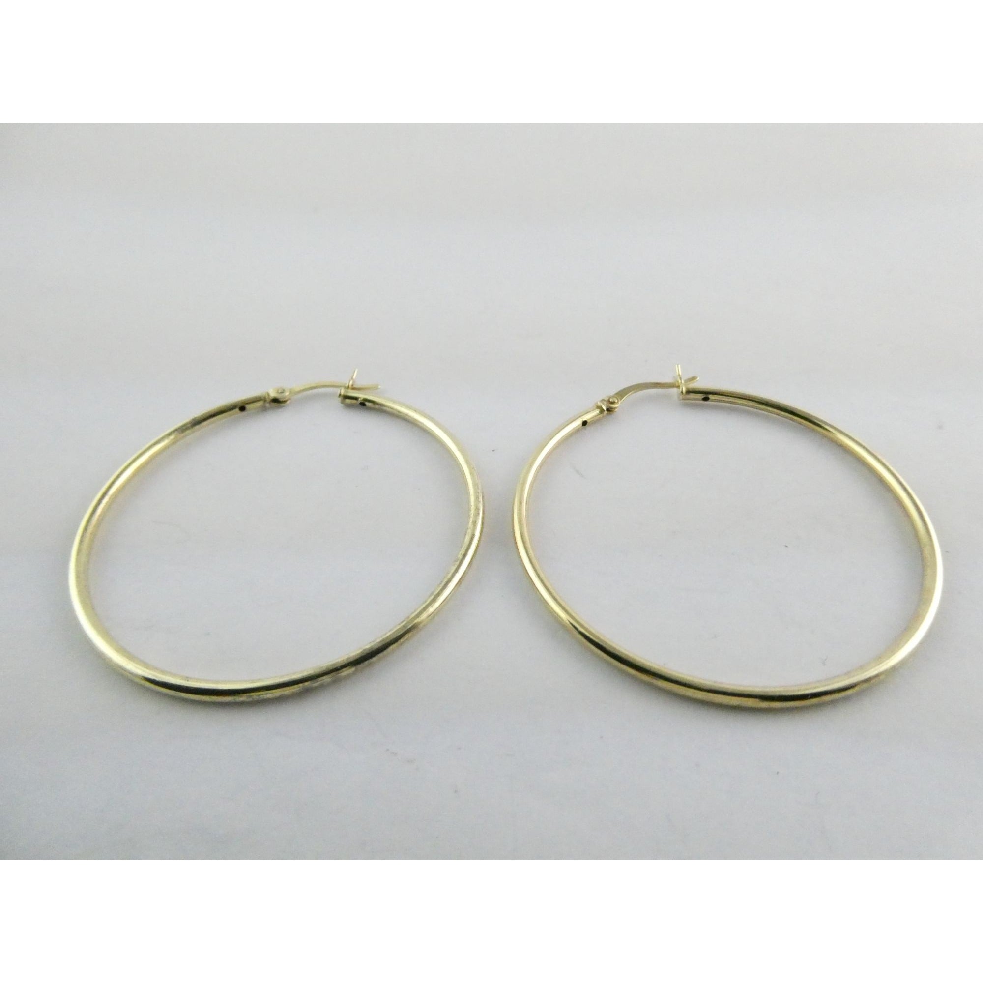 Gilt Sterling Silver Hoop Earrings 925 4.4g 44mm Diameter
