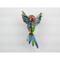 Italian Alioto Adriana Gilt 800 Silver Enameled Hummingbird Pin Brooch 5g 45mm