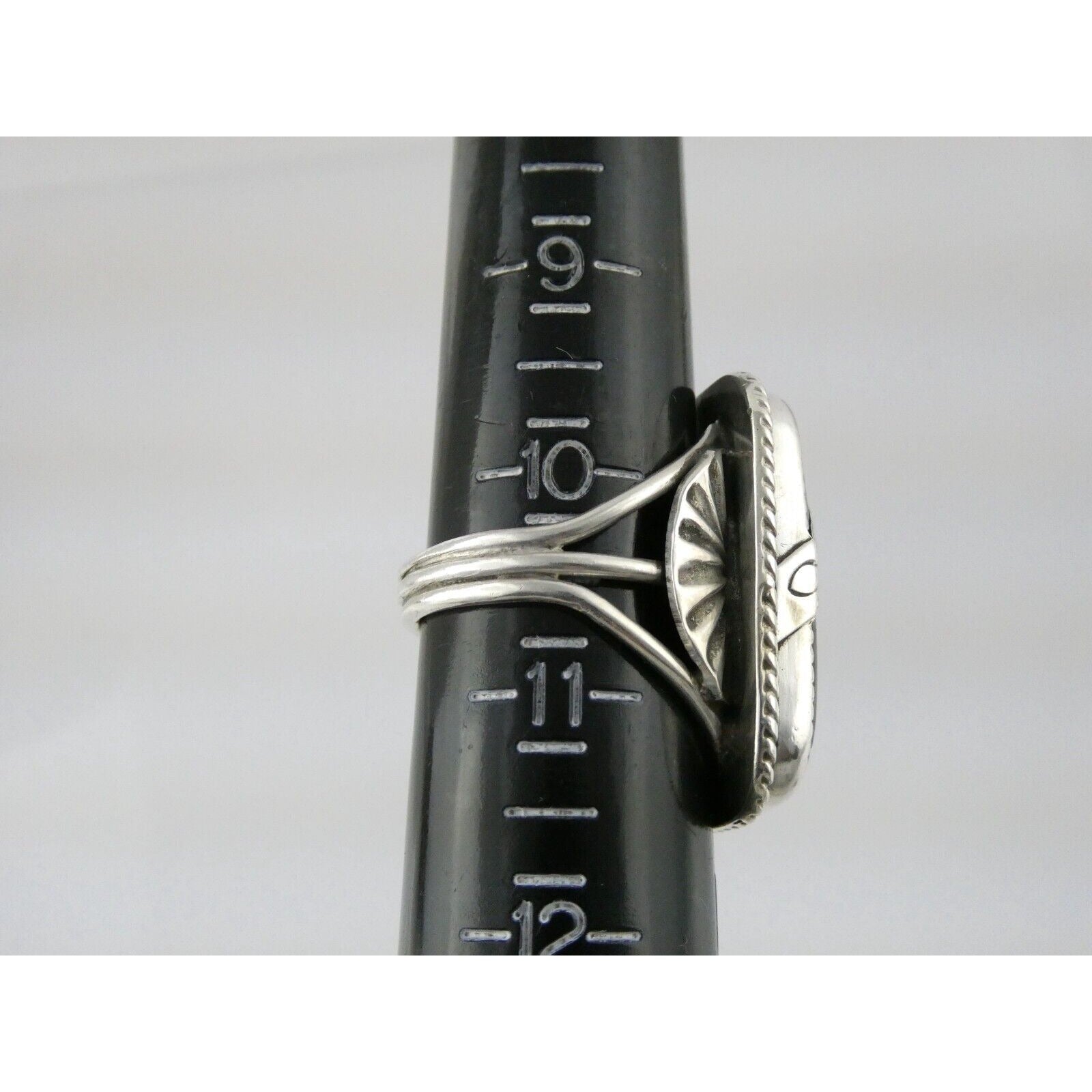 Southwestern NA Unmarked Sterling Silver Green Turquoise Ring Size 10.5 18.9g