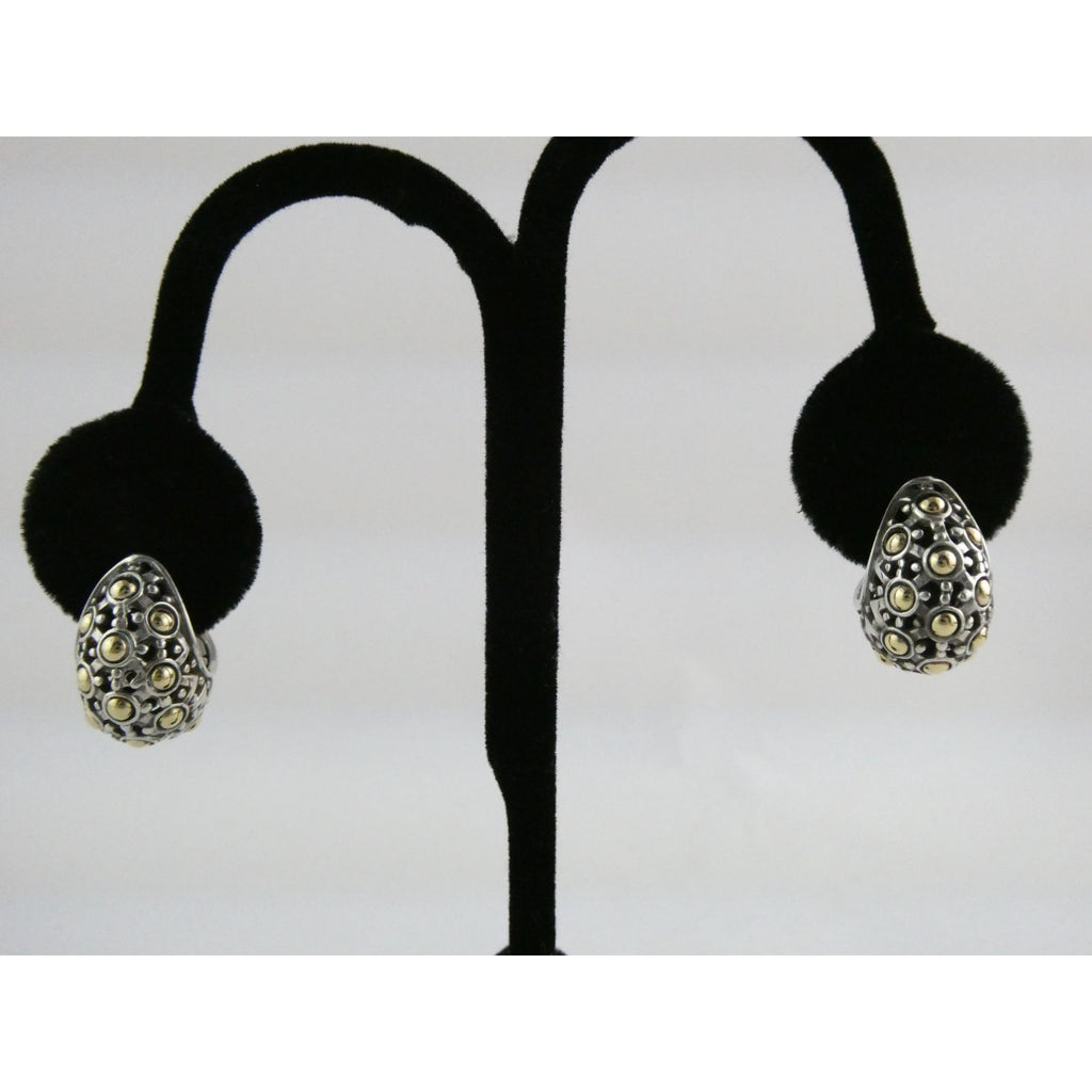 John Hardy Sterling Silver 18k Yellow Gold Jaisalmer Dot Buddha Belly Earrings