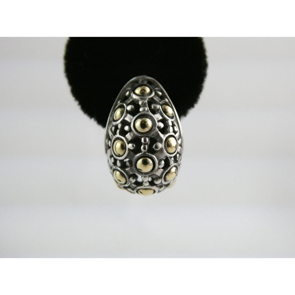 John Hardy Sterling Silver 18k Yellow Gold Jaisalmer Dot Buddha Belly Earrings