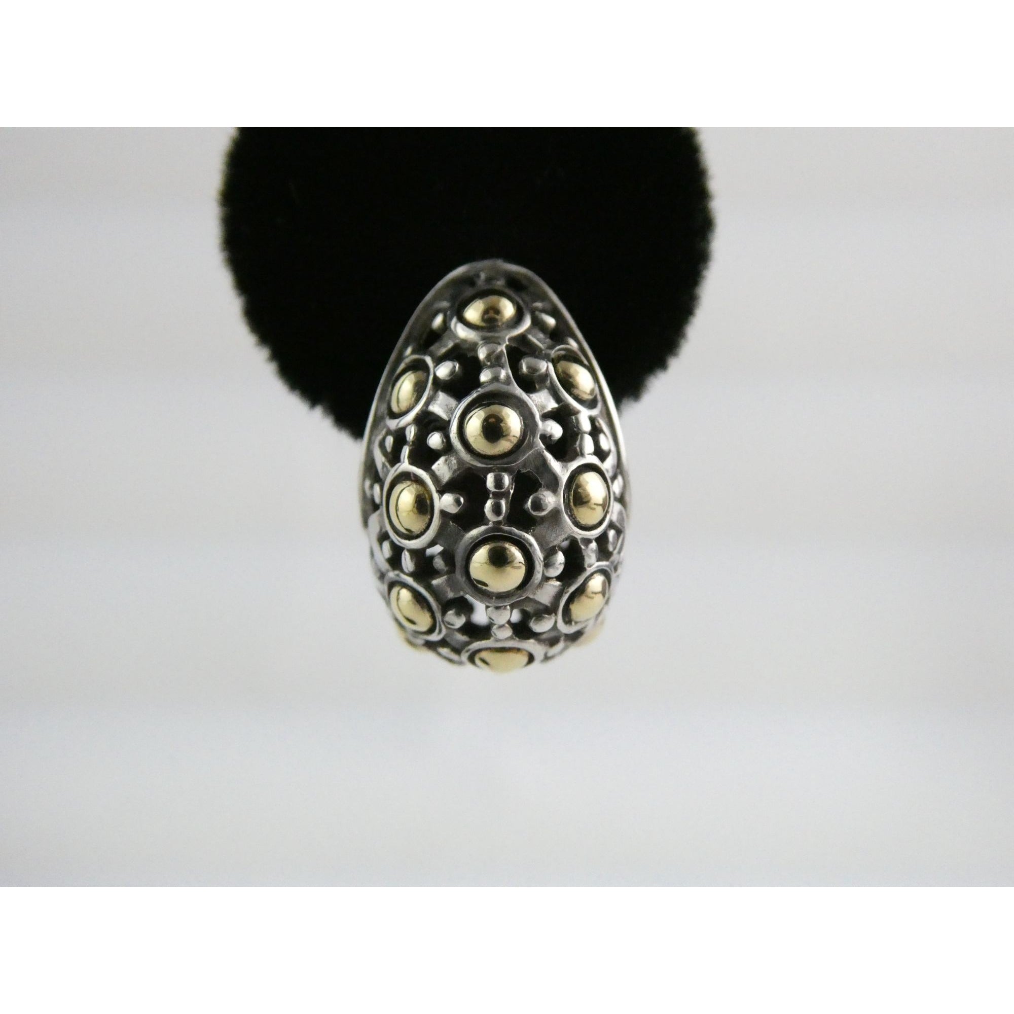 John Hardy Sterling Silver 18k Yellow Gold Jaisalmer Dot Buddha Belly Earrings