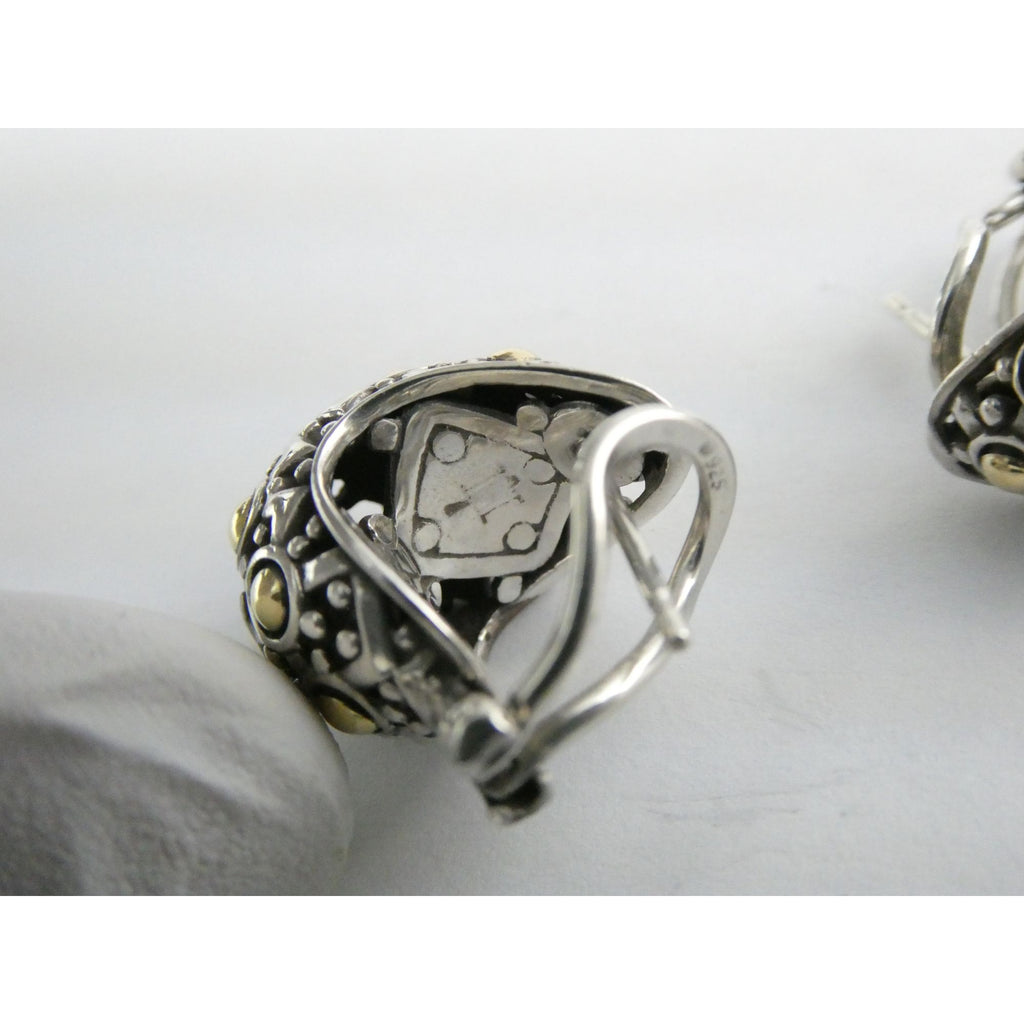 John Hardy Sterling Silver 18k Yellow Gold Jaisalmer Dot Buddha Belly Earrings