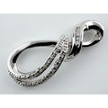 SUN Designer Sterling Silver Natural Melee Diamond Studded Loop Knot Pendant 2g