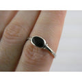 Sterling Silver Black Onyx Oval Inlay Ring Size 9.75 Weighs 1.6 Grams