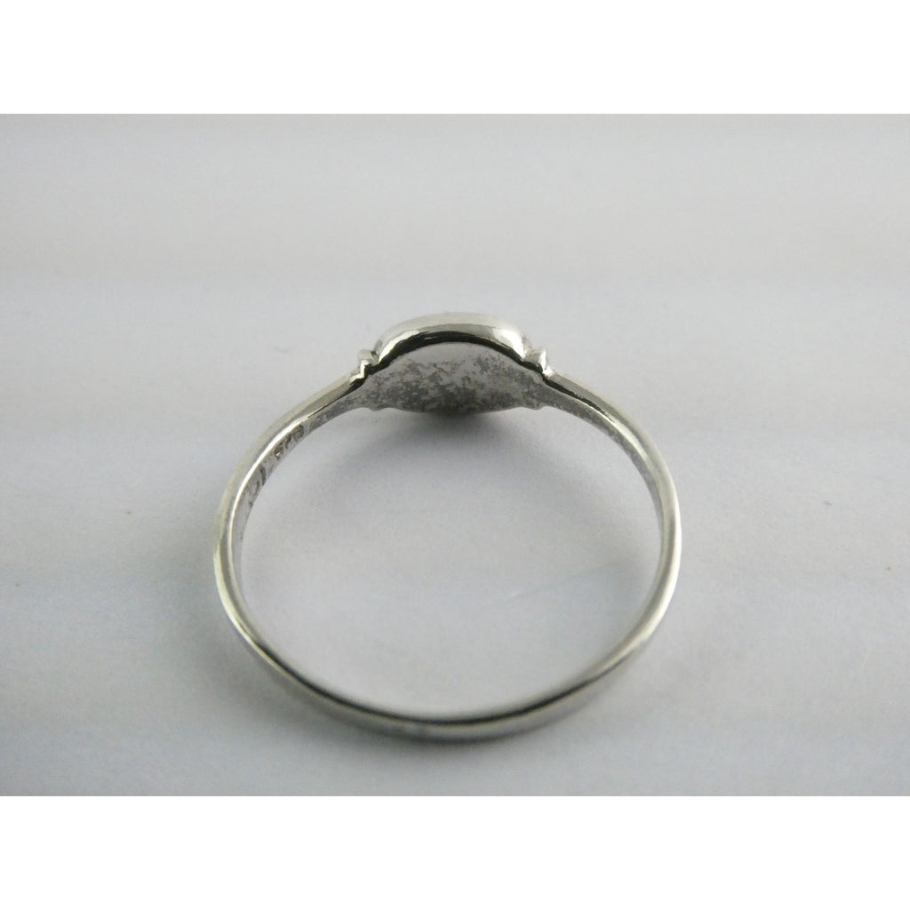 Sterling Silver Black Onyx Oval Inlay Ring Size 9.75 Weighs 1.6 Grams