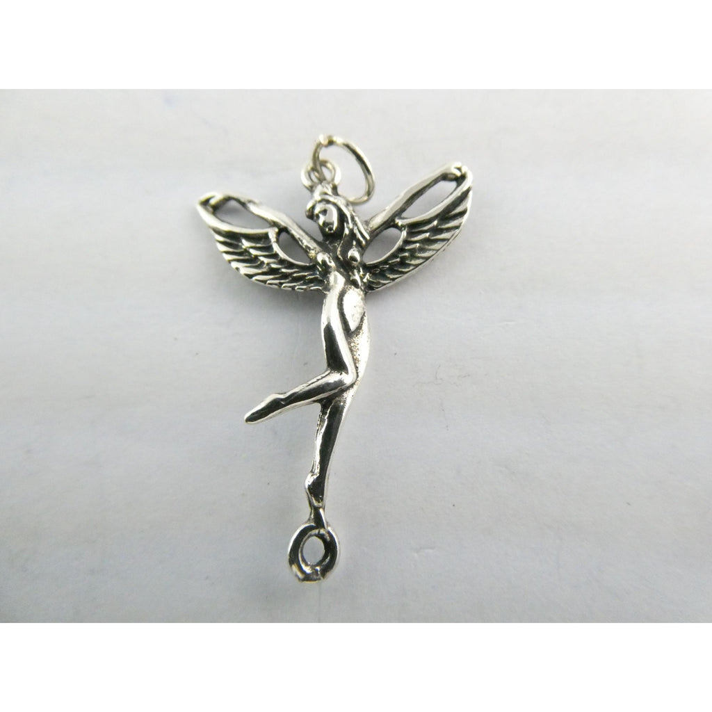 Sterling Silver Reclaimed Fairy Charm Pendant 1.5g 30mm Length