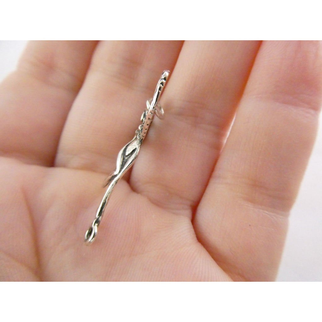 Sterling Silver Reclaimed Fairy Charm Pendant 1.5g 30mm Length
