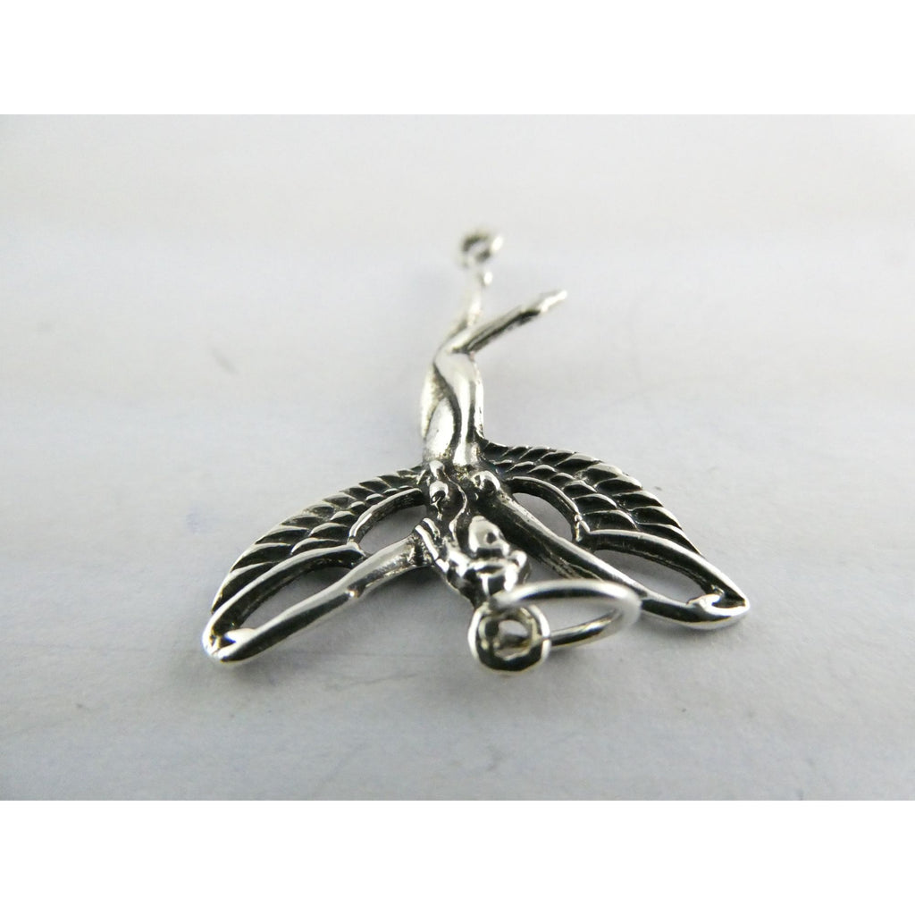 Sterling Silver Reclaimed Fairy Charm Pendant 1.5g 30mm Length