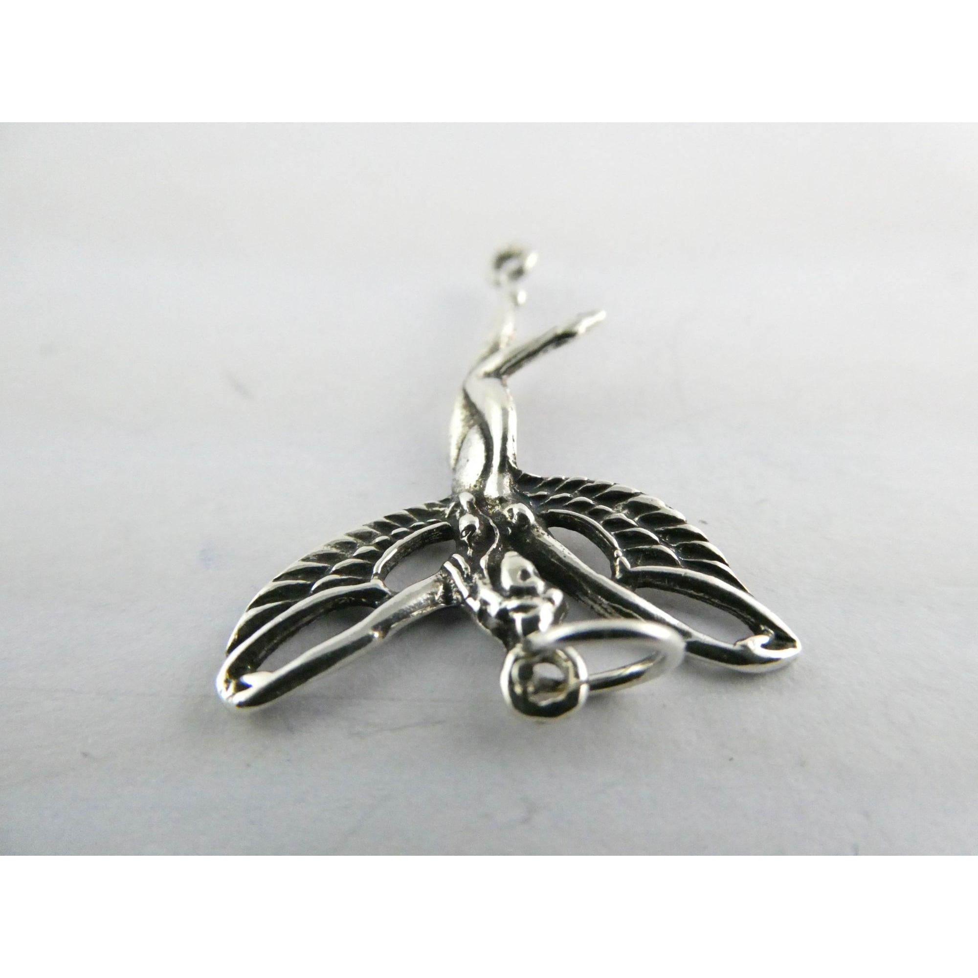 Sterling Silver Reclaimed Fairy Charm Pendant 1.5g 30mm Length