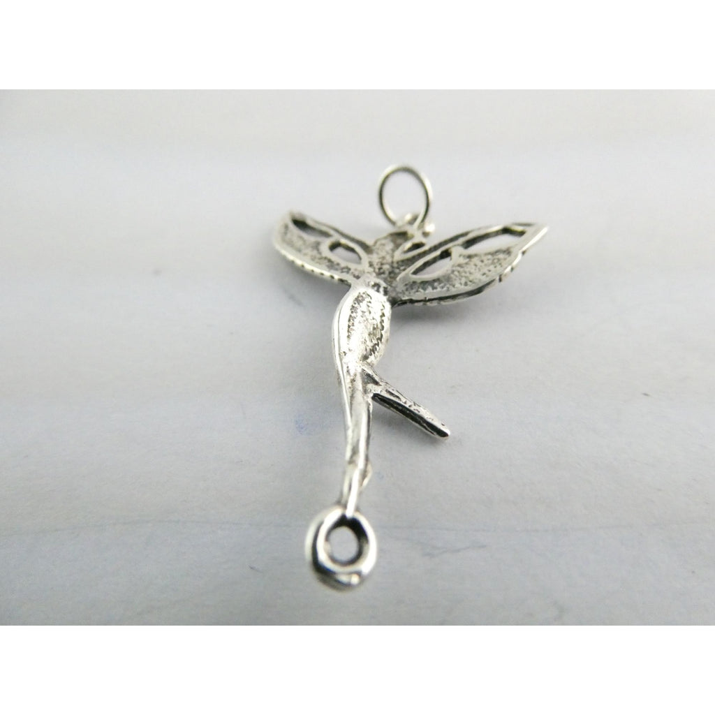 Sterling Silver Reclaimed Fairy Charm Pendant 1.5g 30mm Length