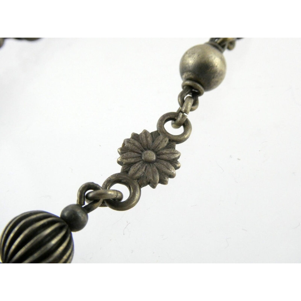 Vintage Peruzzi Boston Sterling Silver Green Onyx Grape Vine Necklace 925 16 In