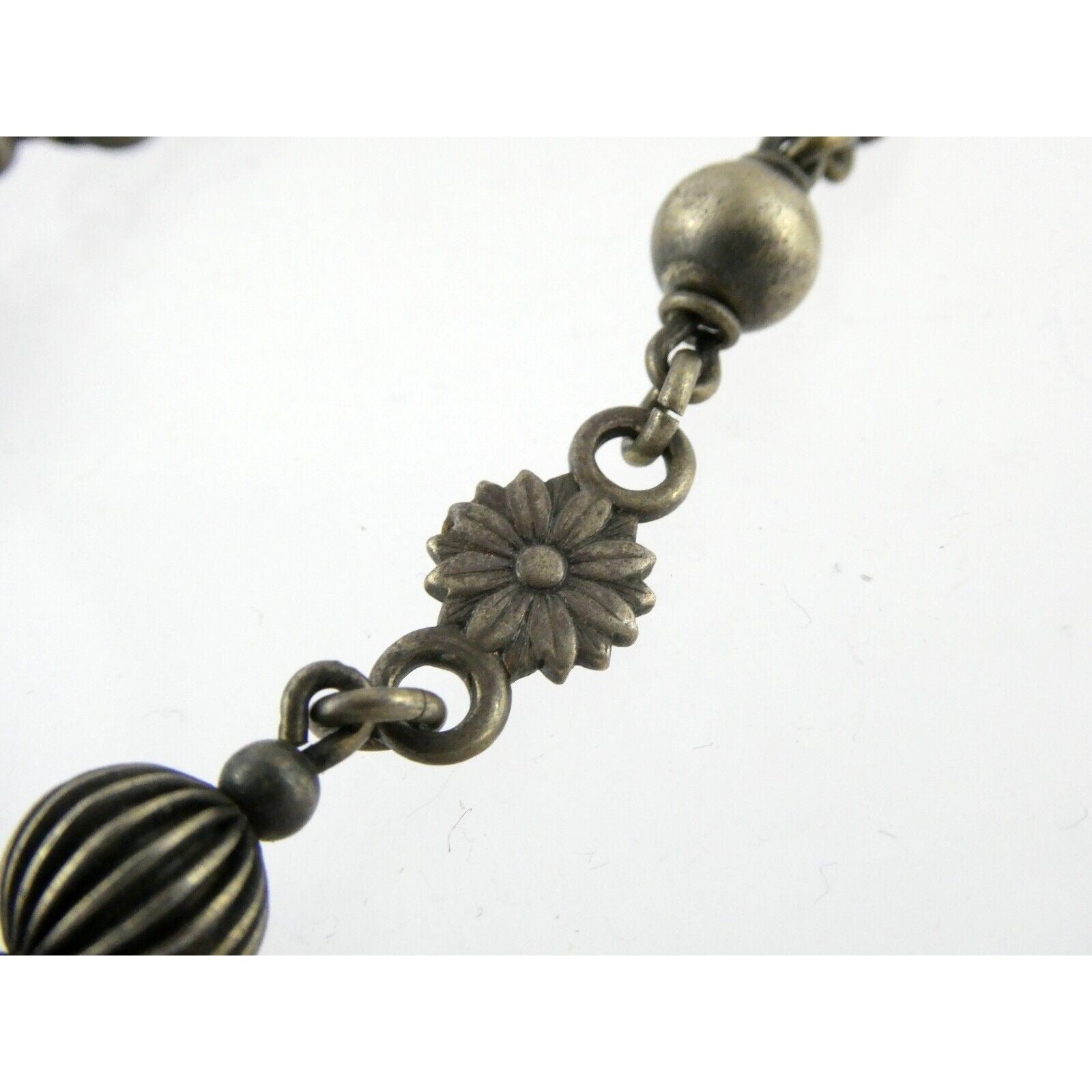 Vintage Peruzzi Boston Sterling Silver Green Onyx Grape Vine Necklace 925 16 In