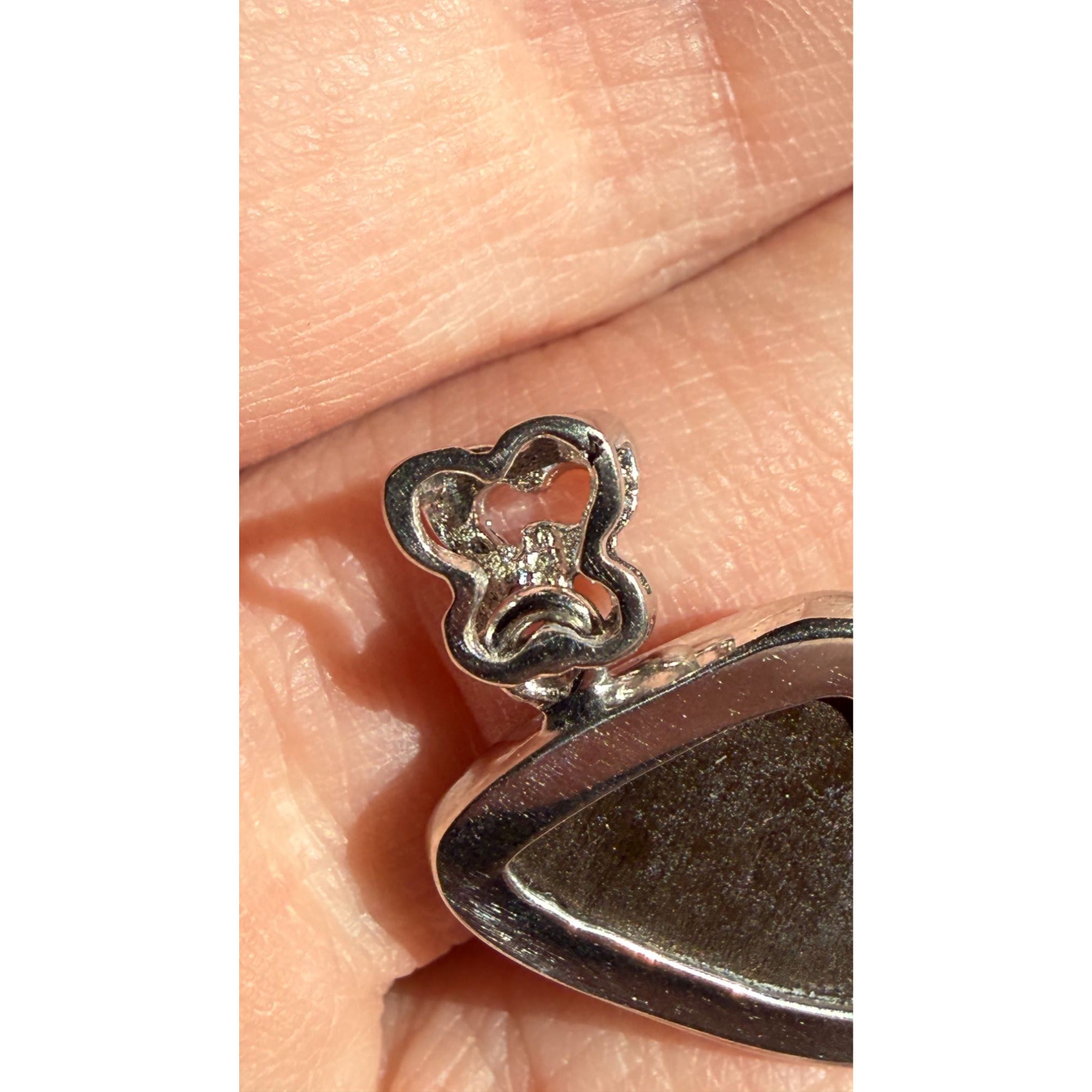 Aurora Brand Sterling Silver Ammolite Freeform Cab Pendant 3.2g 1 Inch Length