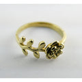 NEW Gold Plated Rose Flower Figural Band Ring Size 5.5 Weighs 1.6g