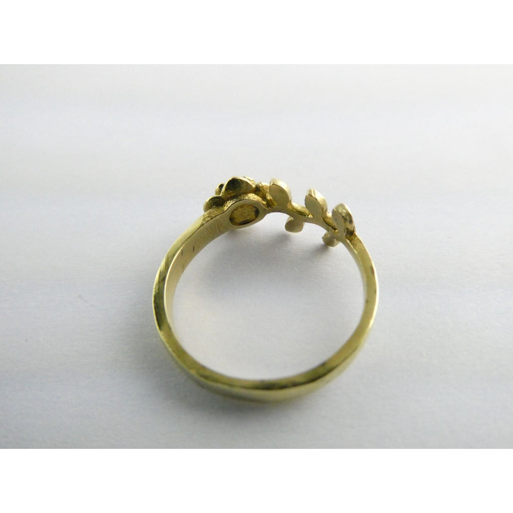 NEW Gold Plated Rose Flower Figural Band Ring Size 5.5 Weighs 1.6g